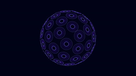 Abstract-3d-render-of-colorful-circle-patterns-on-sphere