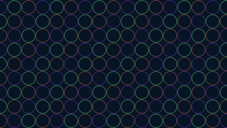 Bunte-Kreise,-Die-In-Einem-Kreisförmigen-Muster-Auf-Schwarzem-Hintergrund-Verbunden-Sind