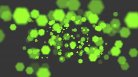 Grün-Leuchtende-Kreise-Bilden-Ein-Sechseckiges-Muster-Auf-Dunklem-Hintergrund