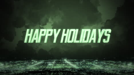 Festliche-Frohe-Feiertage-Nachricht-In-Grünem-Text-Auf-Schwarzem-Hintergrund