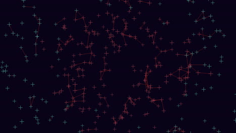 Sternensymphonie-Abstrakte-Konstellation-Aus-Roten-Und-Blauen-Linien-Auf-Schwarzem-Hintergrund