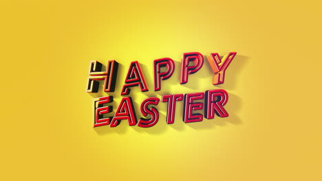 Vibrant-3d-Happy-Easter-text-on-yellow-background