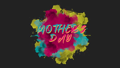 Vibrante-Celebración-Del-Día-De-La-Madre-Pintura-Colorida-Salpicada-Sobre-Fondo-Negro
