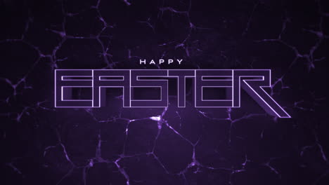 Neon-happiness-glowing-purple-Easter-greetings-on-black-background