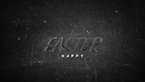 Glowing-black-3d-Easter-greeting-card-on-dark-background