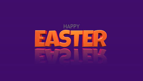Feliz-Pascua-Naranja-Reflectante-Sobre-Fondo-Púrpura-Vibrante