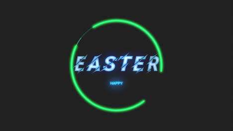 Neon-green-Happy-Easter-in-circle-on-black-background