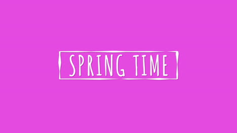 Frühlingszeit-Ein-Verspielter-Rosa-Hintergrund-Mit-Handgeschriebenen-Weißen-Buchstaben