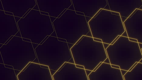 Bright-and-modern-hexagonal-yellow-line-pattern-on-black-background