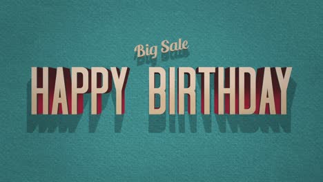 Vintage-inspired-Happy-Birthday-speech-bubble-on-teal-distressed-background