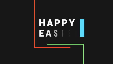 Colorful-Happy-Easter-bunny-graphic-design-on-black-background