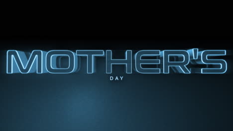 Moderner-Blauer-Neon-Muttertagstext-Auf-Schwarzem-Hintergrund