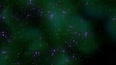 Misterioso-Cielo-Nocturno-Fondo-Verde-Oscuro-Con-Estrellas-Moradas