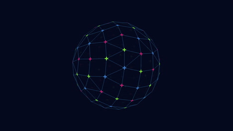 Abstract-3d-rendering-of-sphere-with-grid-pattern-and-scattered-dots