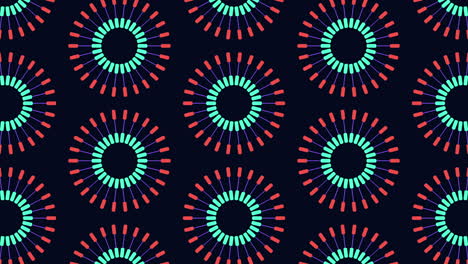 Red-and-blue-circle-pattern-on-black-background
