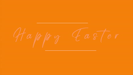 Frohe-Ostern-In-Einfacher-Handgeschriebener-Schrift-Auf-Orangefarbenem-Hintergrund