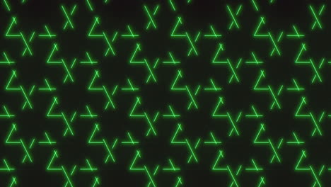 Abstract-green-glowing-triangular-pattern-enigmatic-visual-display
