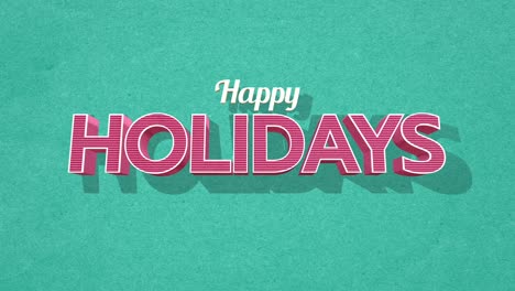 Cheerful-Happy-Holidays-in-red-and-white-stripes-on-distressed-turquoise-background