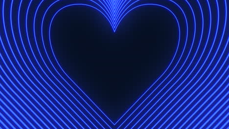 Corazón-De-Neón-Azul-Y-Negro-Sobre-Un-Fondo-Oscuro.