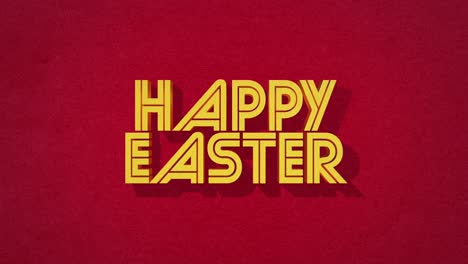 Cheerful-easter-greeting-in-bold,-diagonal-letters-against-red-background