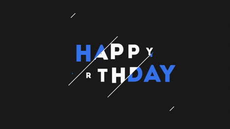 Stylish-birthday-card-with-blue-and-white-Happy-Birthday-text-on-black-background