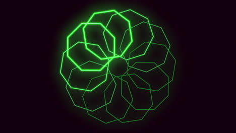 Leuchtend-Grünes-Geometrisches-Muster-Mit-Futuristischem-Reiz