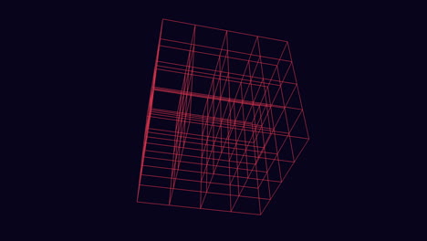Floating-red-line-cube-in-a-black-void