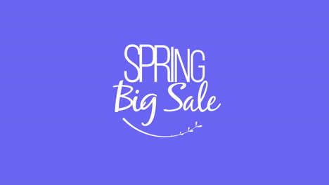 Frühling-Großer-Verkauf-Weißer-Text-Im-Kranz-Auf-Blauem-Hintergrund