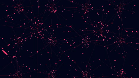 Abstraktes-Netzwerk-Rote-Punkte-Verstreut-Auf-Schwarzem-Hintergrund