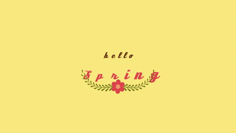 Hallo-Frühlingsgrußkarte-Mit-Blumenkranz-Auf-Gelbem-Farbverlauf