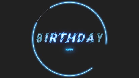 Glowing-neon-blue-Happy-Birthday-text-on-black-background