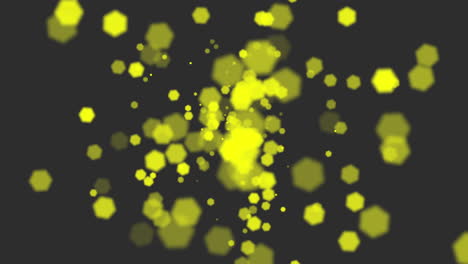Enigmatic-array-of-floating-yellow-circles-on-black-background