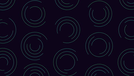 Patrón-Circular-Dinámico-En-Negro-Y-Azul-Con-Líneas-Intrigantes