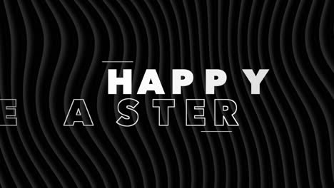 Stylish-handwritten-font-Happy-Easter-on-black-and-white-striped-background