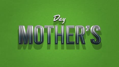 Shimmering-tribute-Mother's-day-in-metallic-letters-on-green-background