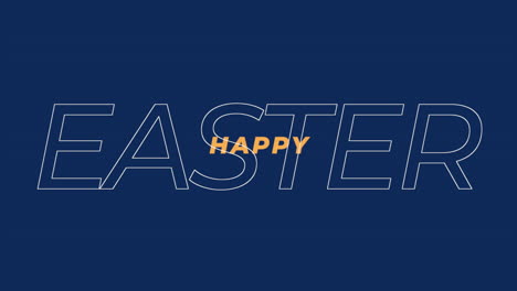 Colorful-easter-greeting-Happy-Easter-in-yellow-letters-on-blue-background