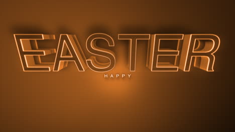 3d-Happy-Easter-text-in-orange-lines-on-dark-brown-background