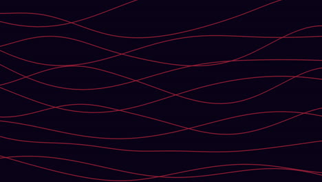 Lebendiges-Rotes-Wellenmuster-Auf-Schwarzem-Hintergrund,-Dynamische-Geschwungene-Linien-In-Bewegung