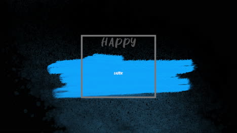 Leuchtend-Blauer-Pinselstrich-Mit-Frohe-Ostern-In-Weißer-Schrift-Auf-Schwarzem-Hintergrund