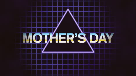 Muttertags-Tribut-Neon-Dreieck-Inmitten-Eines-Dunklen-Gitters