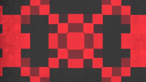 Pixelated-red-and-black-grid-pattern