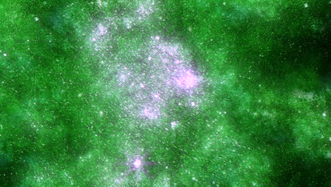 Lebhafte-Galaktische-Landschaft-Mit-Grünem-Und-Violettem-Hintergrund