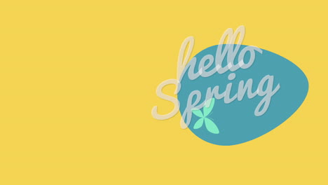 Hola-Primavera-Delicioso-Logo-Con-Huevo-Azul-Y-Blanco-Sobre-Fondo-Amarillo