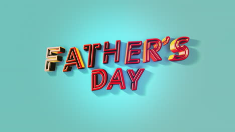 Modern-3d-Fathers-Day-greeting-with-stylish-font-on-green-background