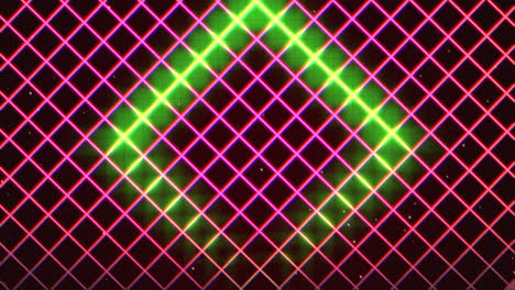 Glowing-neon-diamond-with-green-and-red-lines