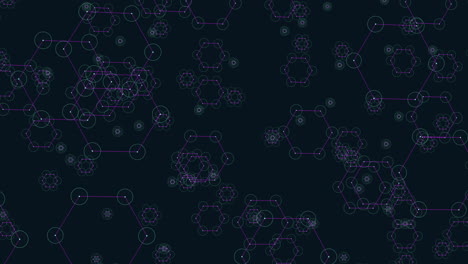 Miteinander-Verbundene-Violette-Und-Grüne-Kreise-Bilden-Ein-Rätselhaftes-Sechseckiges-Netzwerk
