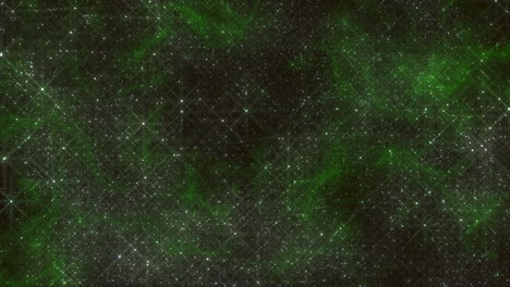 Bezaubernder-Kosmischer-Wandteppich-Mit-Leuchtend-Grünen-Und-Schwarzen-Sternen-Auf-Dunklem-Weltraumhintergrund