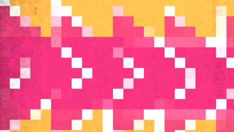 Lebhaftes,-Pixeliges-Diagonalmuster-Mit-Rosa,-Gelben-Und-Weißen-Quadraten