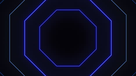 Dynamic-black-and-blue-neon-hexagons-create-futuristic-pattern