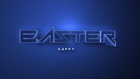 Futuristic-Happy-Easter-neon-sign-shines-in-vibrant-blue-glow